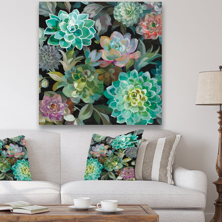 Floral Succulents - Traditional Canvas Artwork