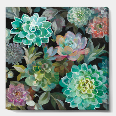 Floral Succulents - Traditional Canvas Artwork