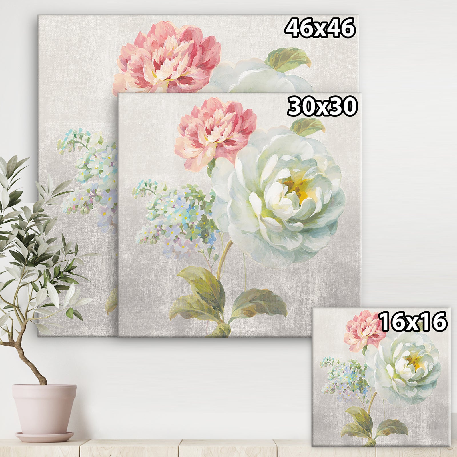 Country Flower Bouquet - Cabin & Lodge Canvas Art