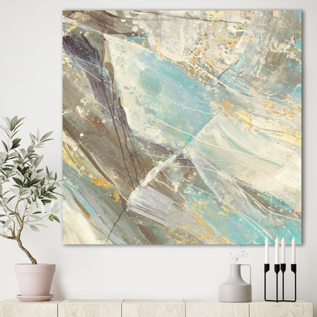 Blue Geometric Water - Modern & Contemporary Premium Canvas Wall Art