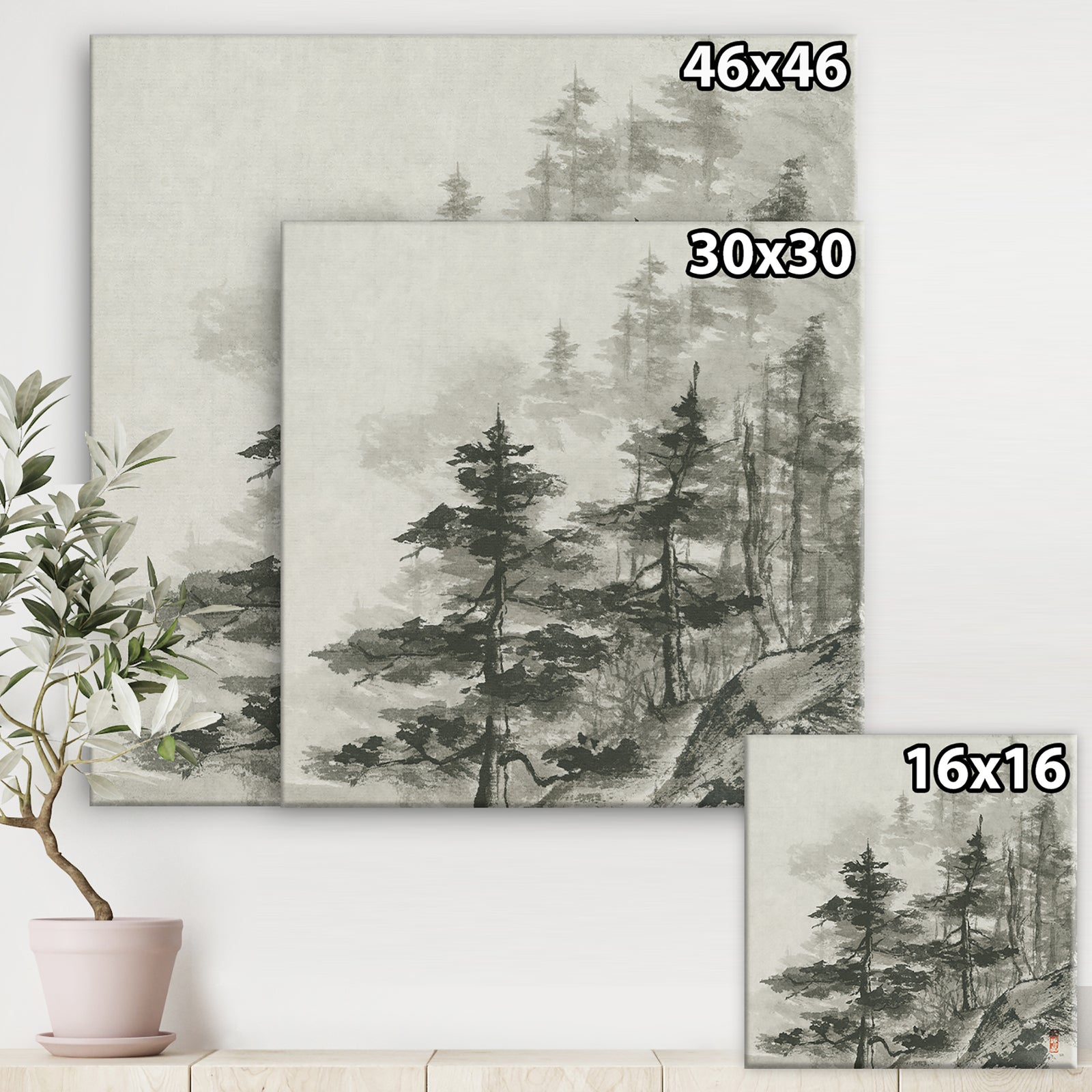 Asian Forest - Cabin & Lodge Gallery-wrapped Canvas