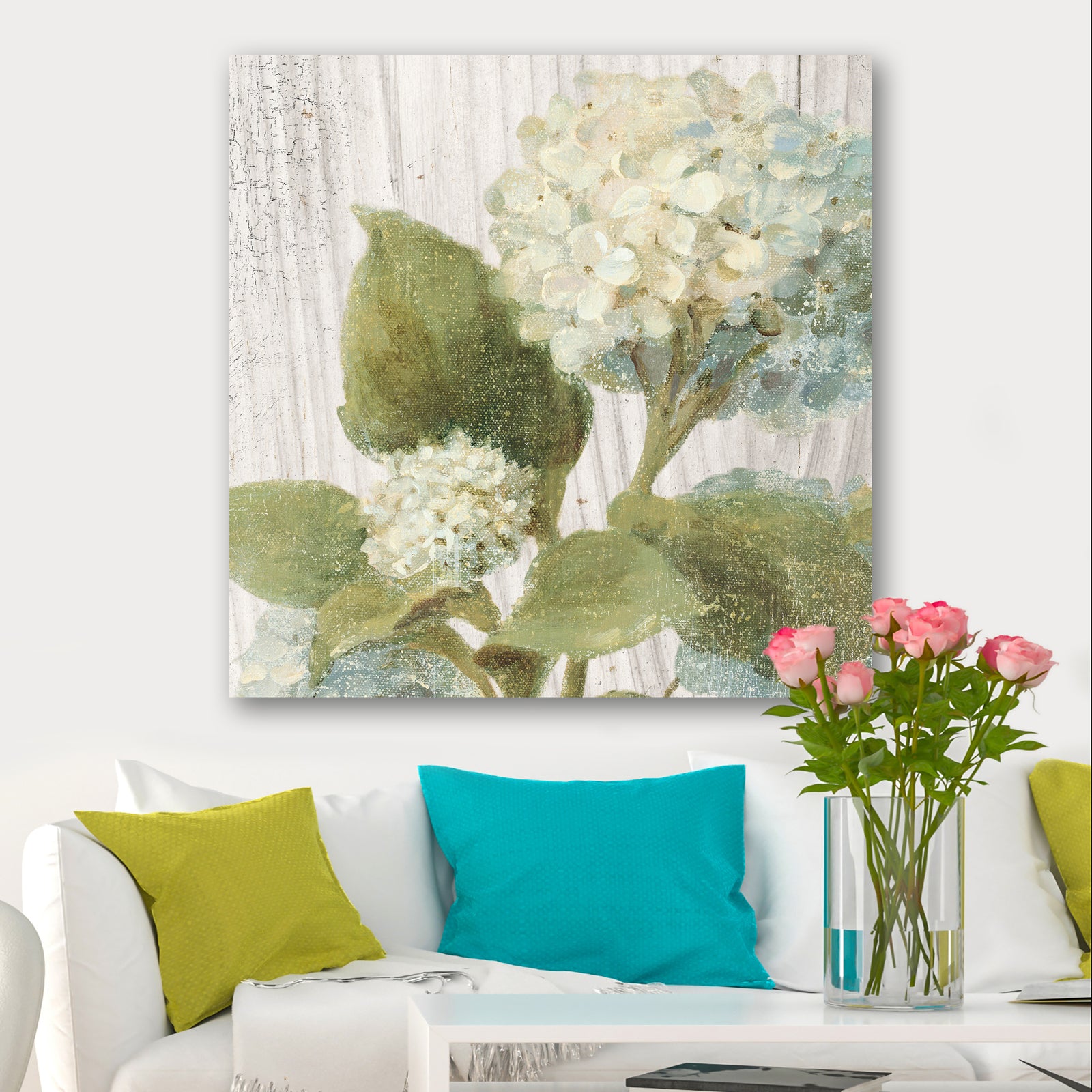Goauche Green Flower II - Cabin & Lodge Canvas Artwork