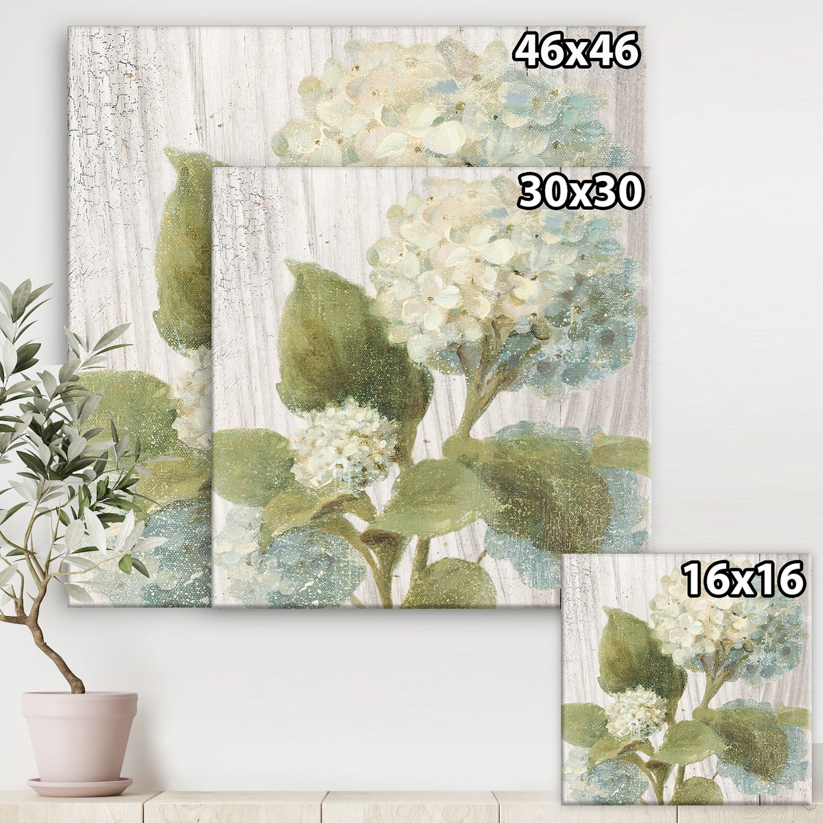 Goauche Green Flower II - Cabin & Lodge Canvas Artwork