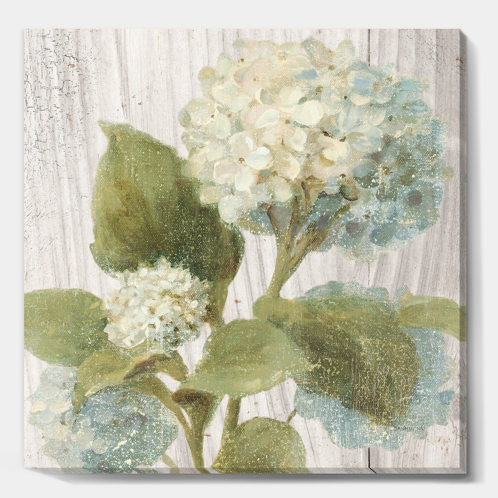 Goauche Green Flower II - Cabin & Lodge Canvas Artwork