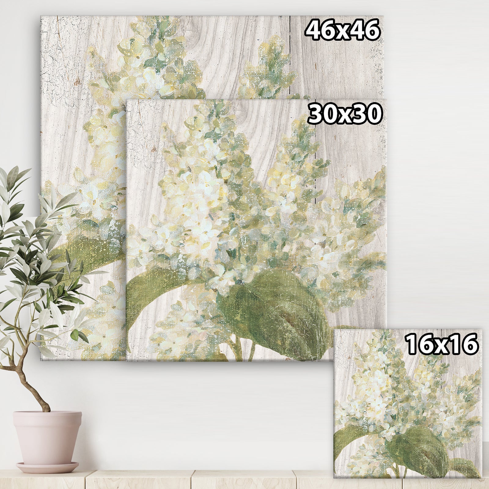 Goauche Green Flower II - Cabin & Lodge Canvas Art