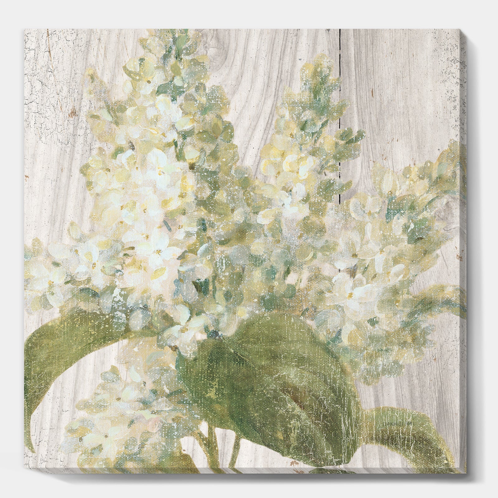 Goauche Green Flower II - Cabin & Lodge Canvas Art