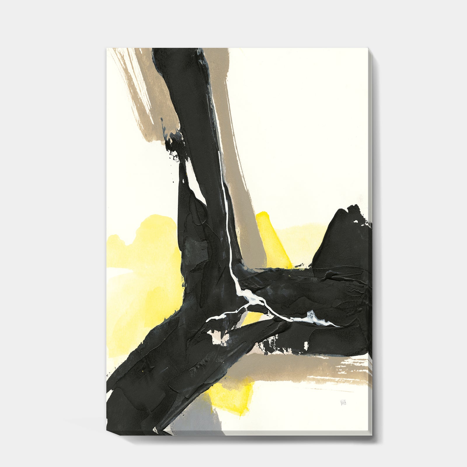 Glam Black and Yellow I - Modern & Contemporary Premium Canvas Wall Art