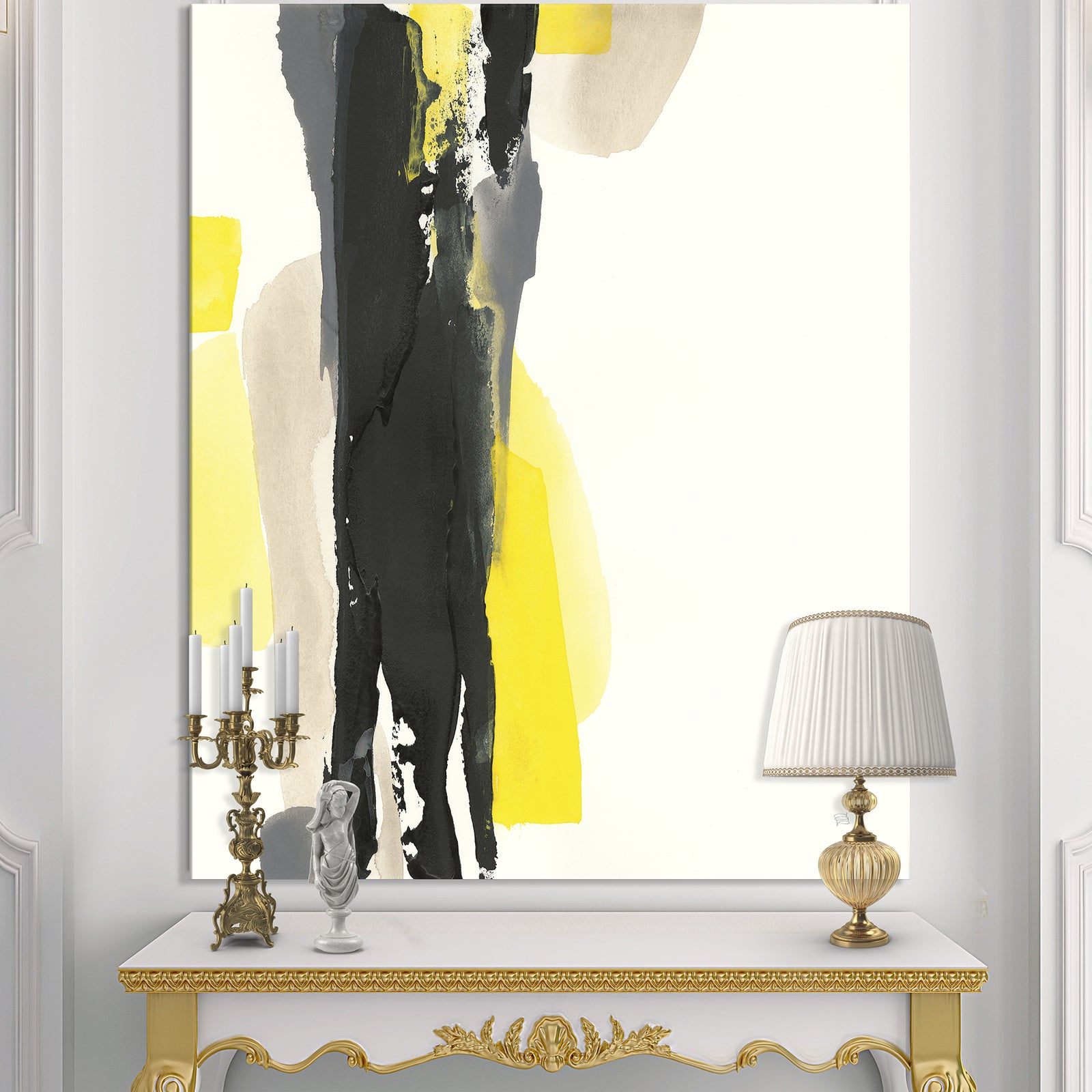 Glam Black and Yellow II - Modern & Contemporary Gallery-wrapped Canvas