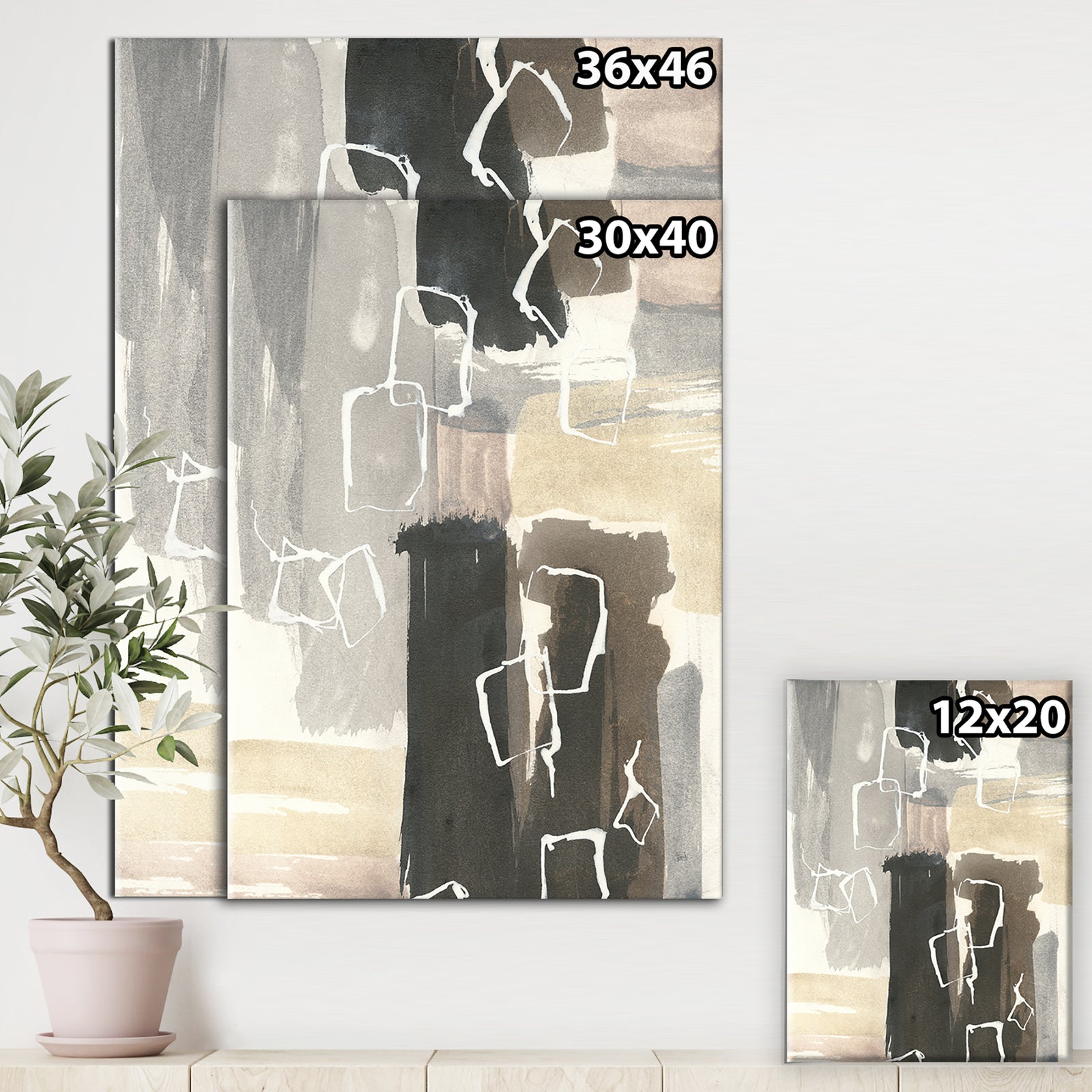 Glam Dancing shape I - Modern & Contemporary Canvas Art