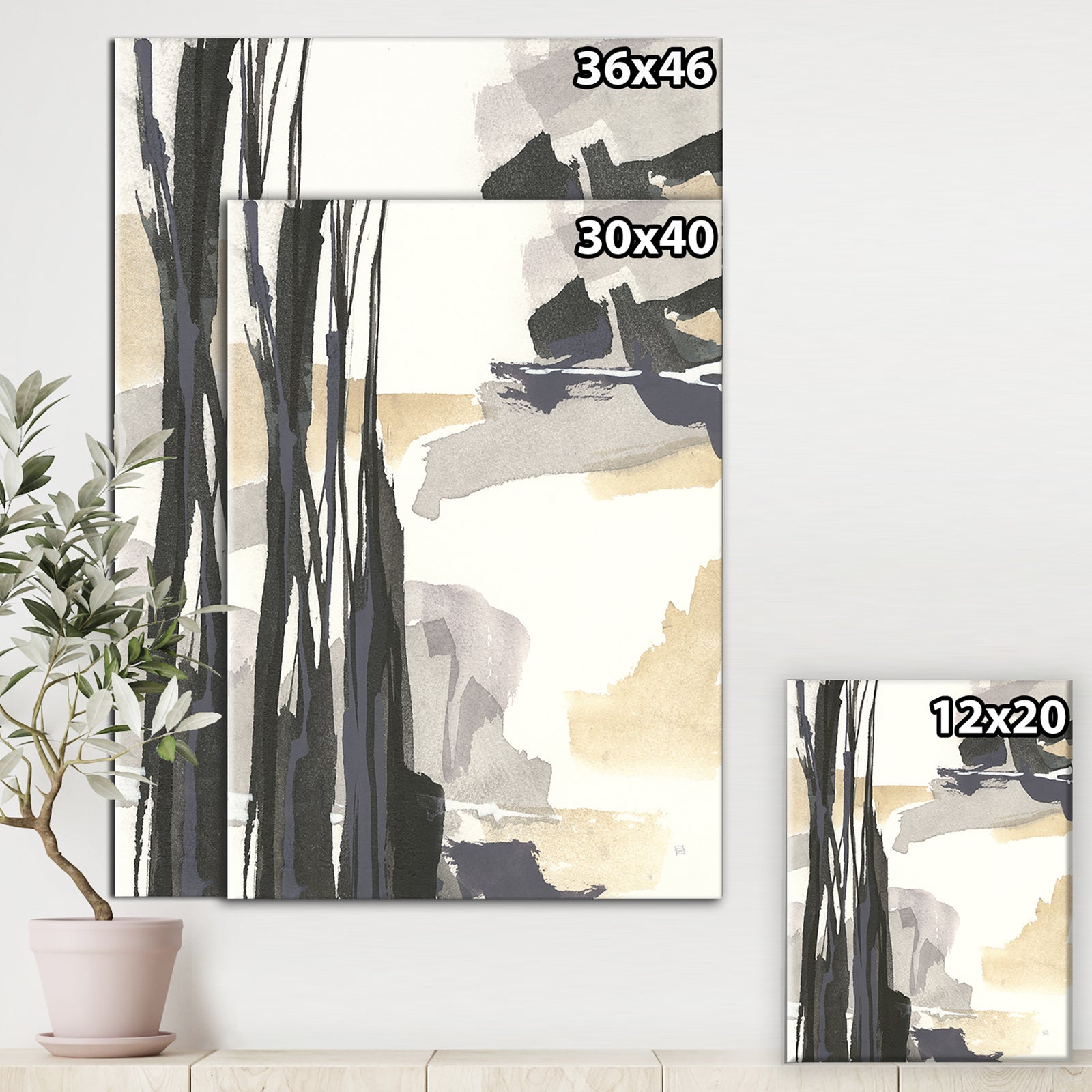 Glam Dancing shape II - Modern & Contemporary Premium Canvas Wall Art
