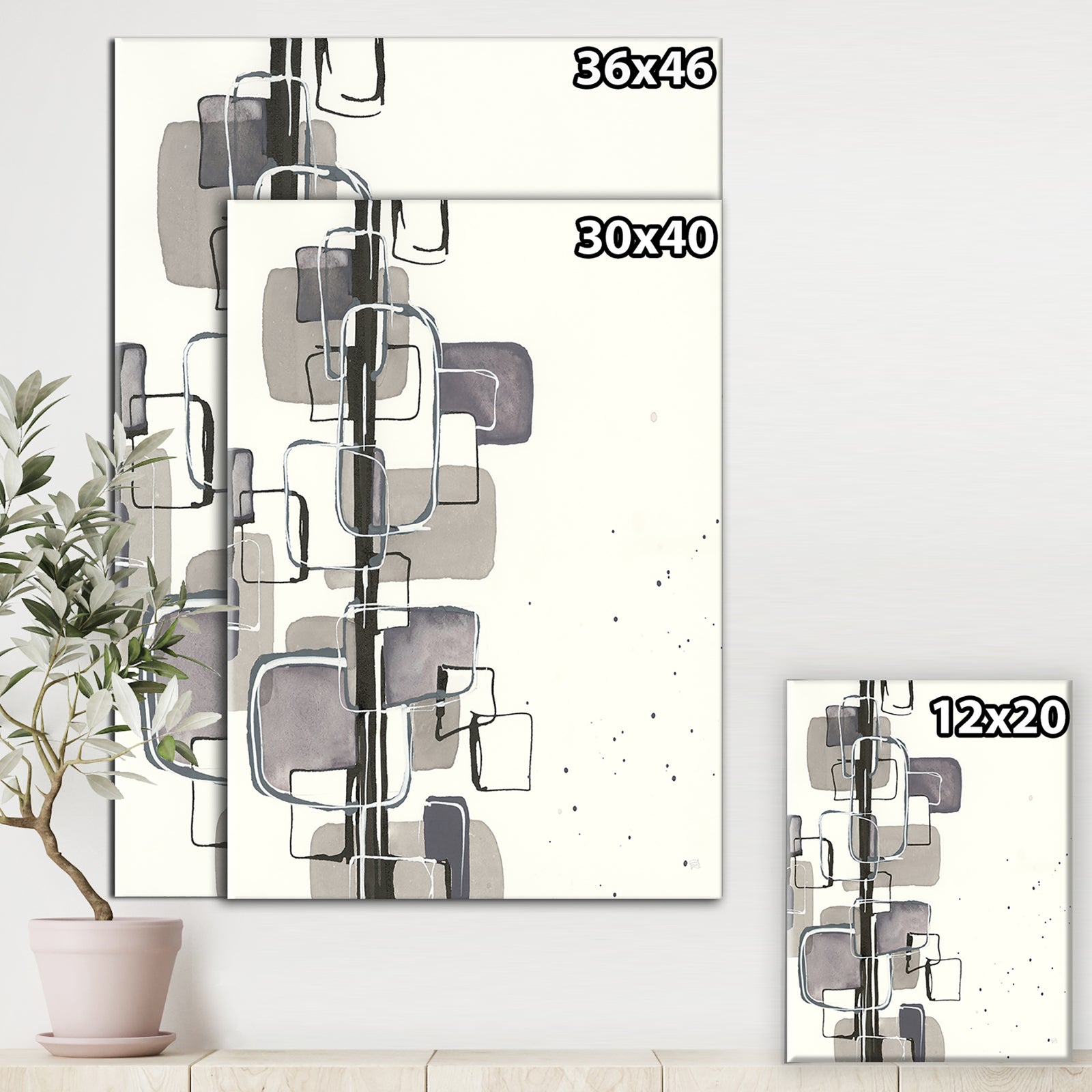 Glam Dancing shape IV - Modern & Contemporary Canvas Artwork