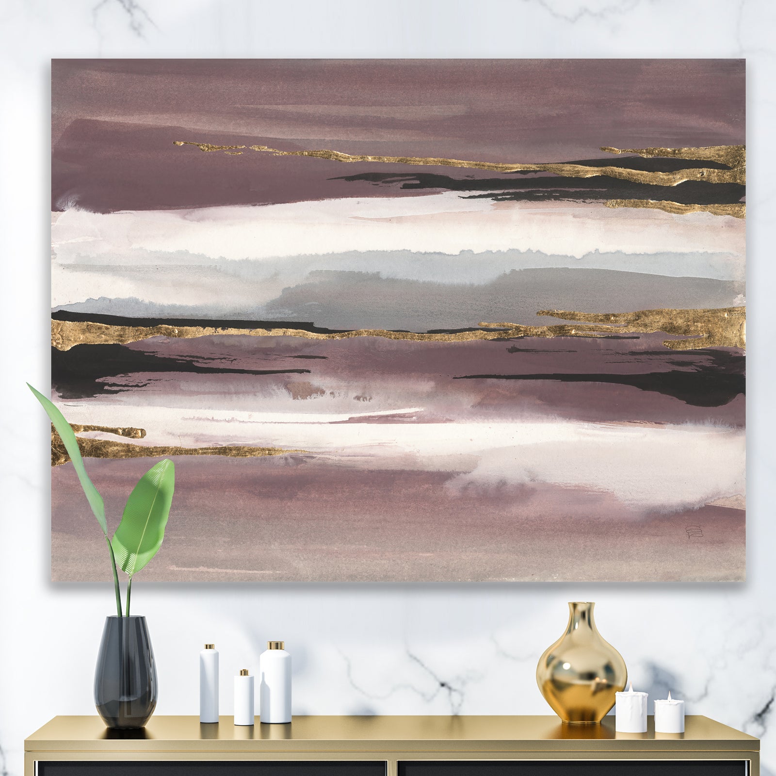 Purple Glam Storm I - Glam & Shabby Chic Canvas Artwork