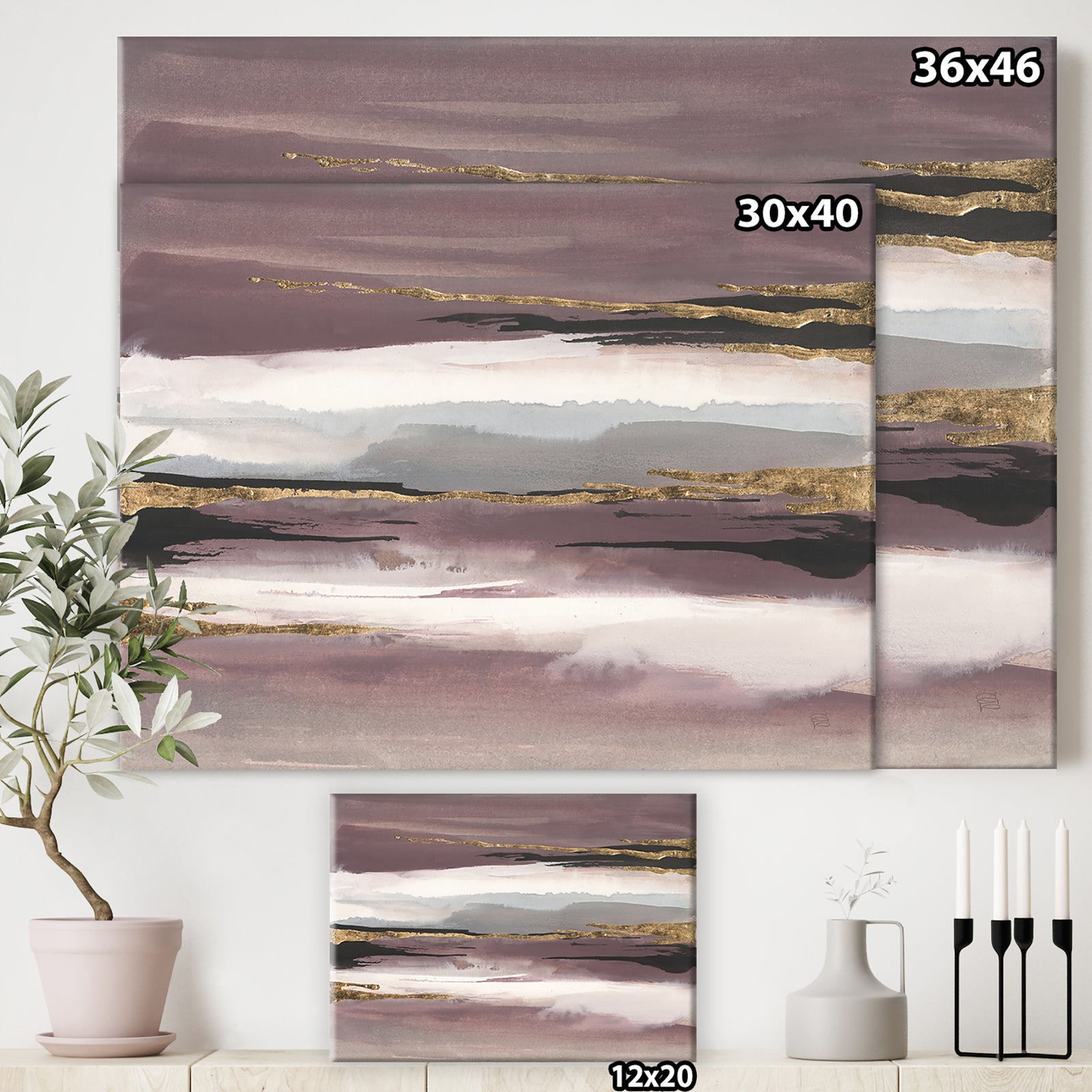 Purple Glam Storm I - Glam & Shabby Chic Canvas Artwork