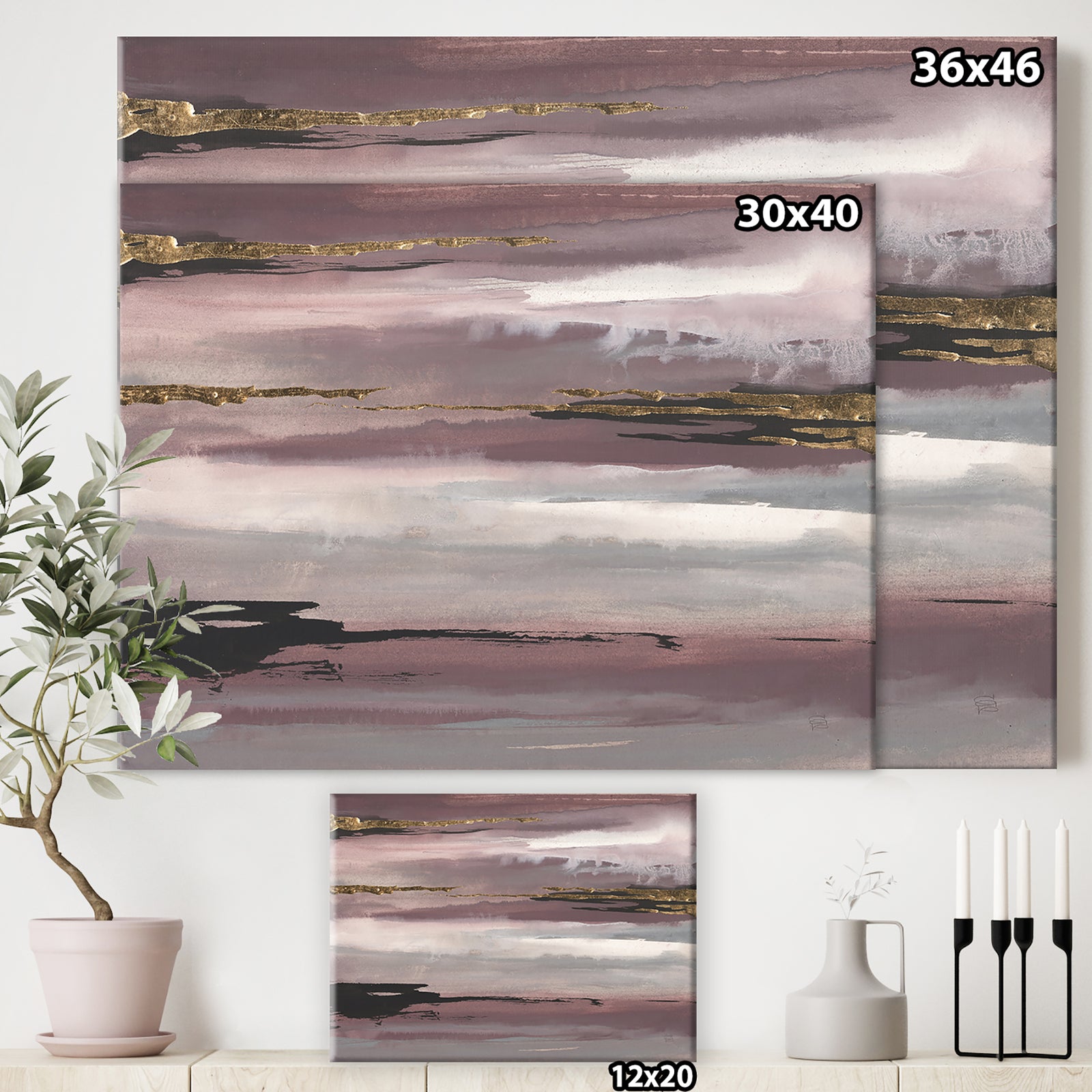Purple Glam Storm II - Glam & Shabby Chic Canvas Art