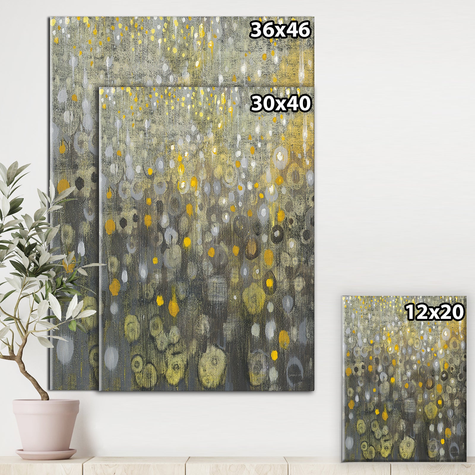 Rain Abstract V - Modern Glam Canvas Art