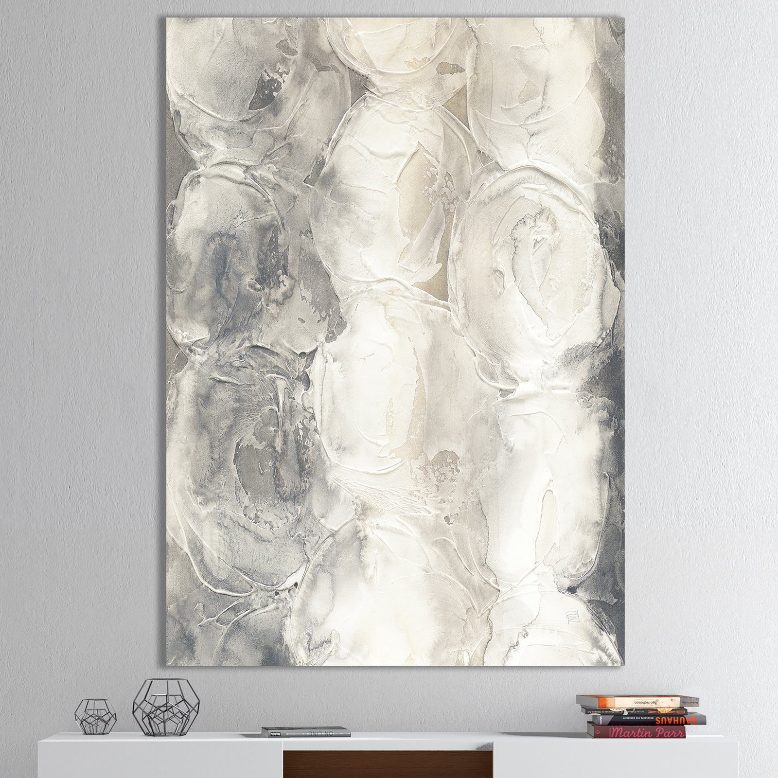 Gray Circles I - Modern & Contemporary Premium Canvas Wall Art