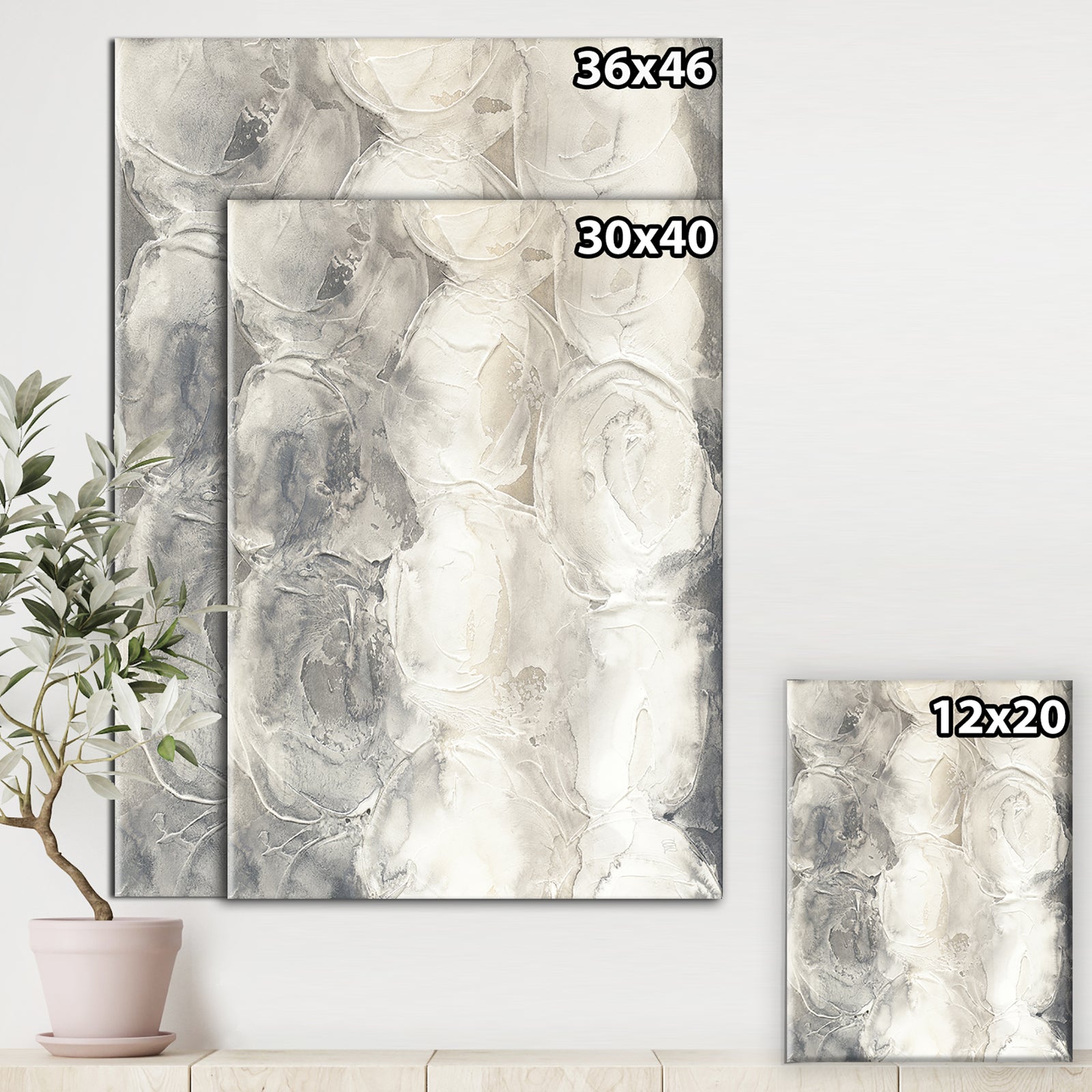 Gray Circles I - Modern & Contemporary Premium Canvas Wall Art