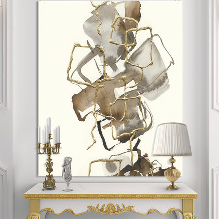 Gold Glam Squares III - Modern & Contemporary Premium Canvas Wall Art