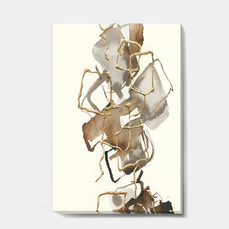 Gold Glam Squares III - Modern & Contemporary Premium Canvas Wall Art