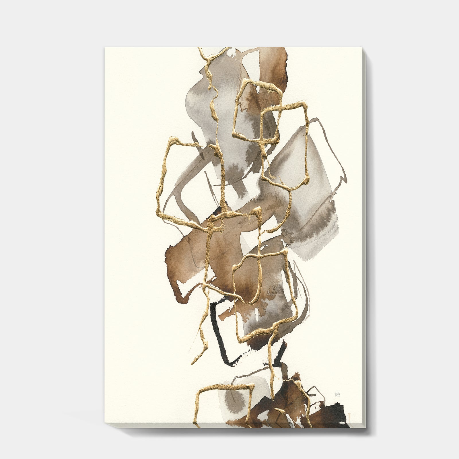 Gold Glam Squares III - Modern & Contemporary Premium Canvas Wall Art