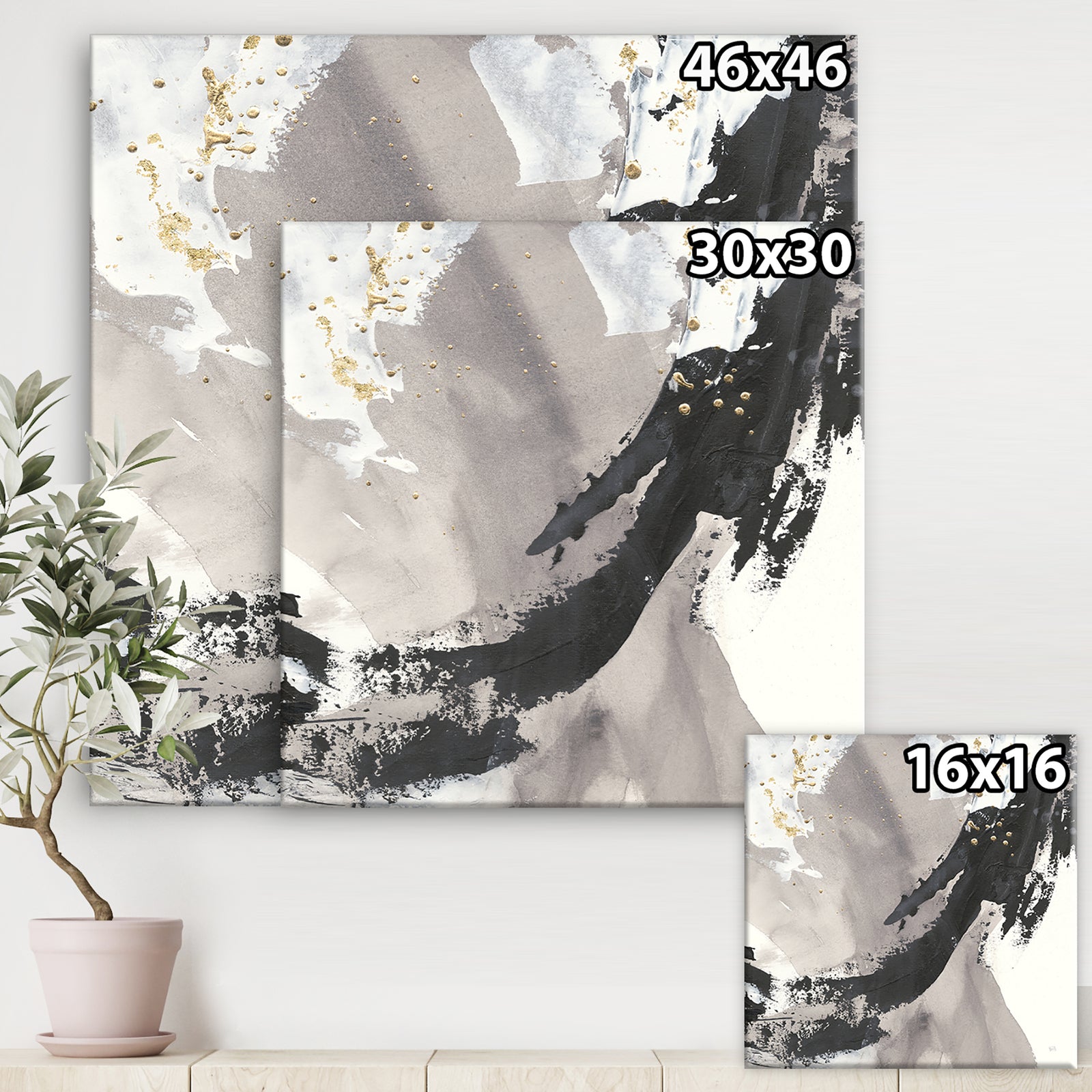 Glam Printed Arcs III - Transitional Canvas Art