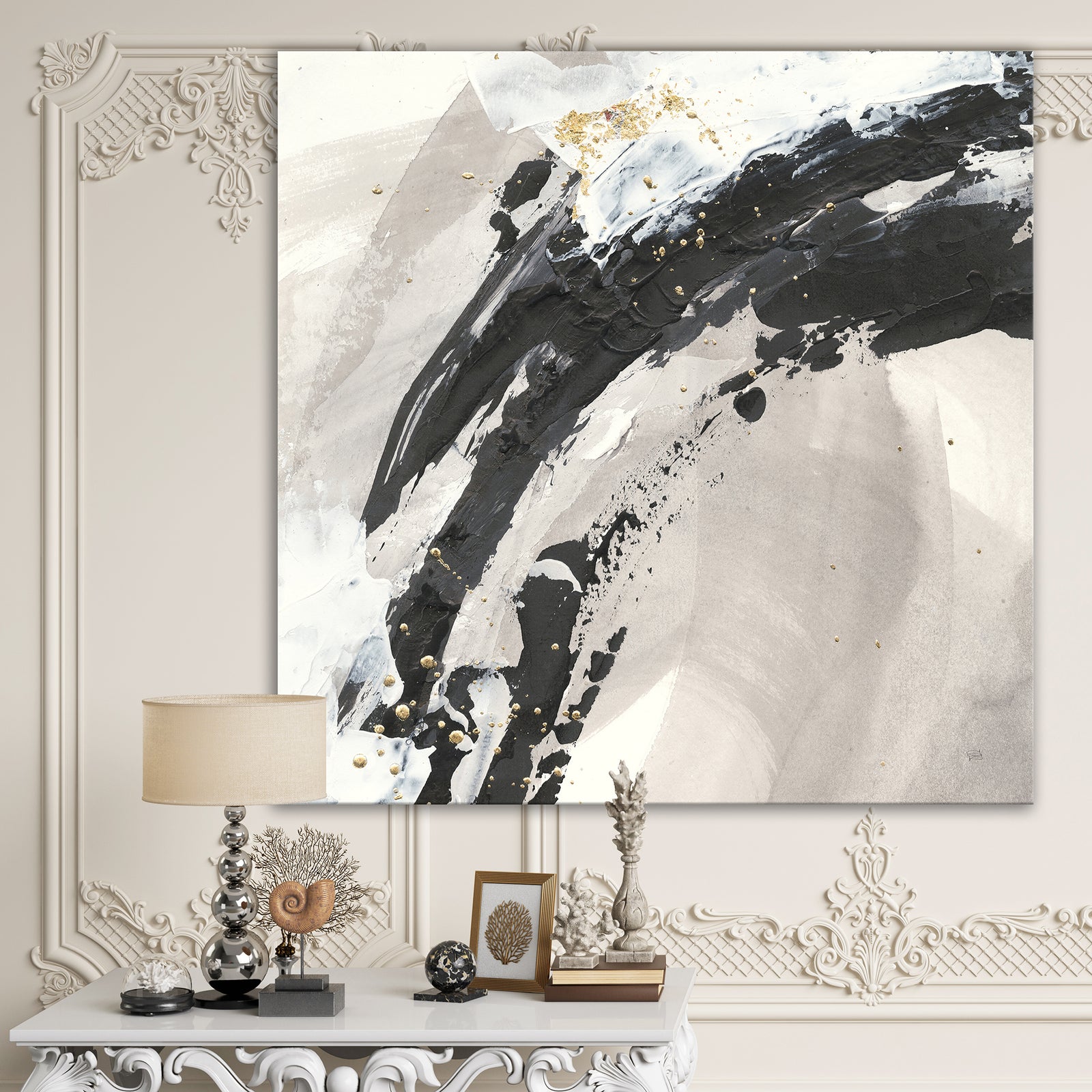 Glam Printed Arcs IV - Transitional Premium Canvas Wall Art