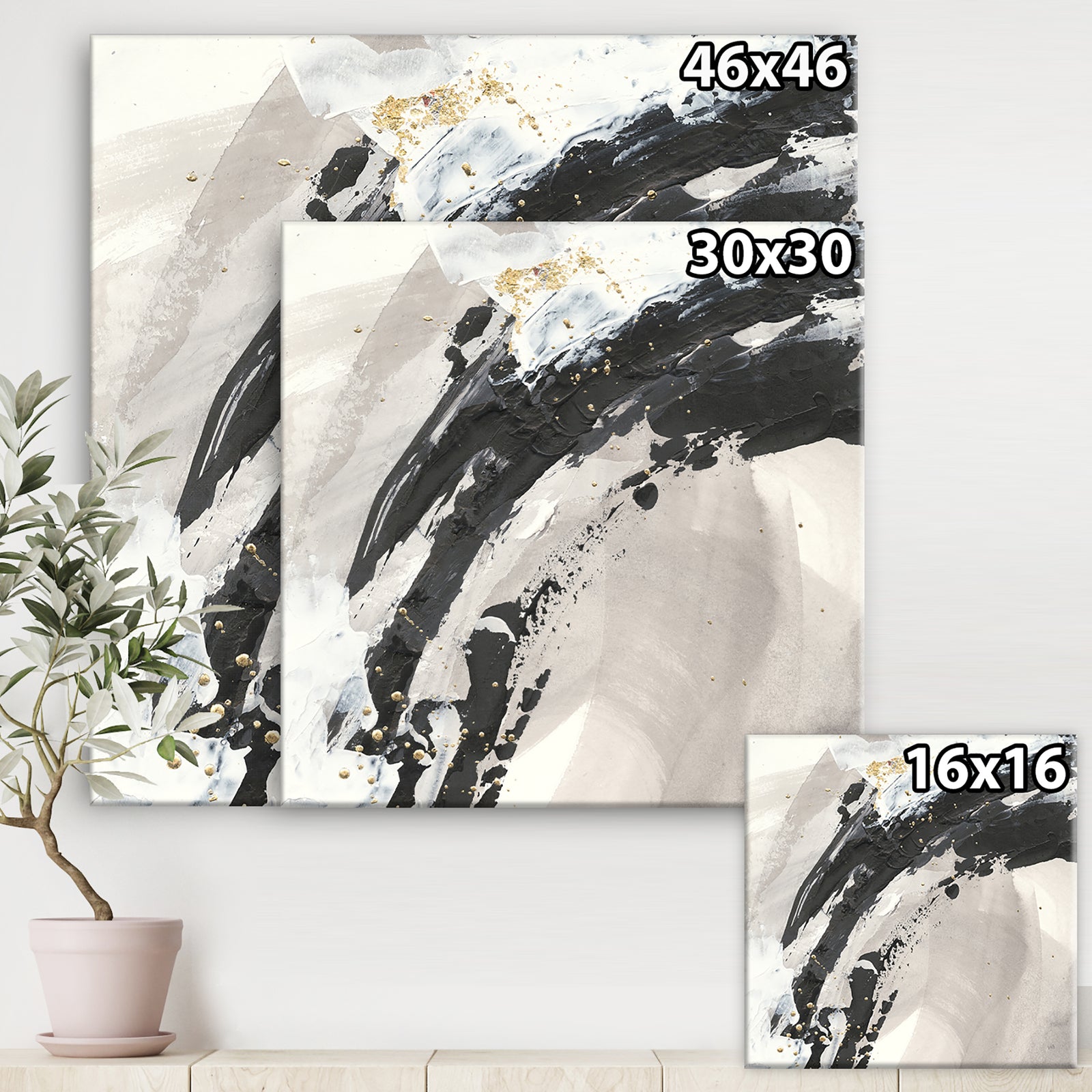 Glam Printed Arcs IV - Transitional Premium Canvas Wall Art