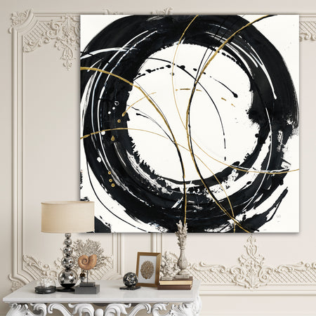 Gold Metallic Circle - Modern Glam Gallery-wrapped Canvas