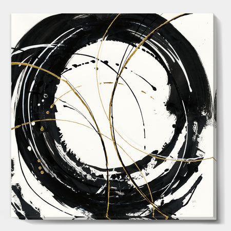 Gold Metallic Circle - Modern Glam Gallery-wrapped Canvas