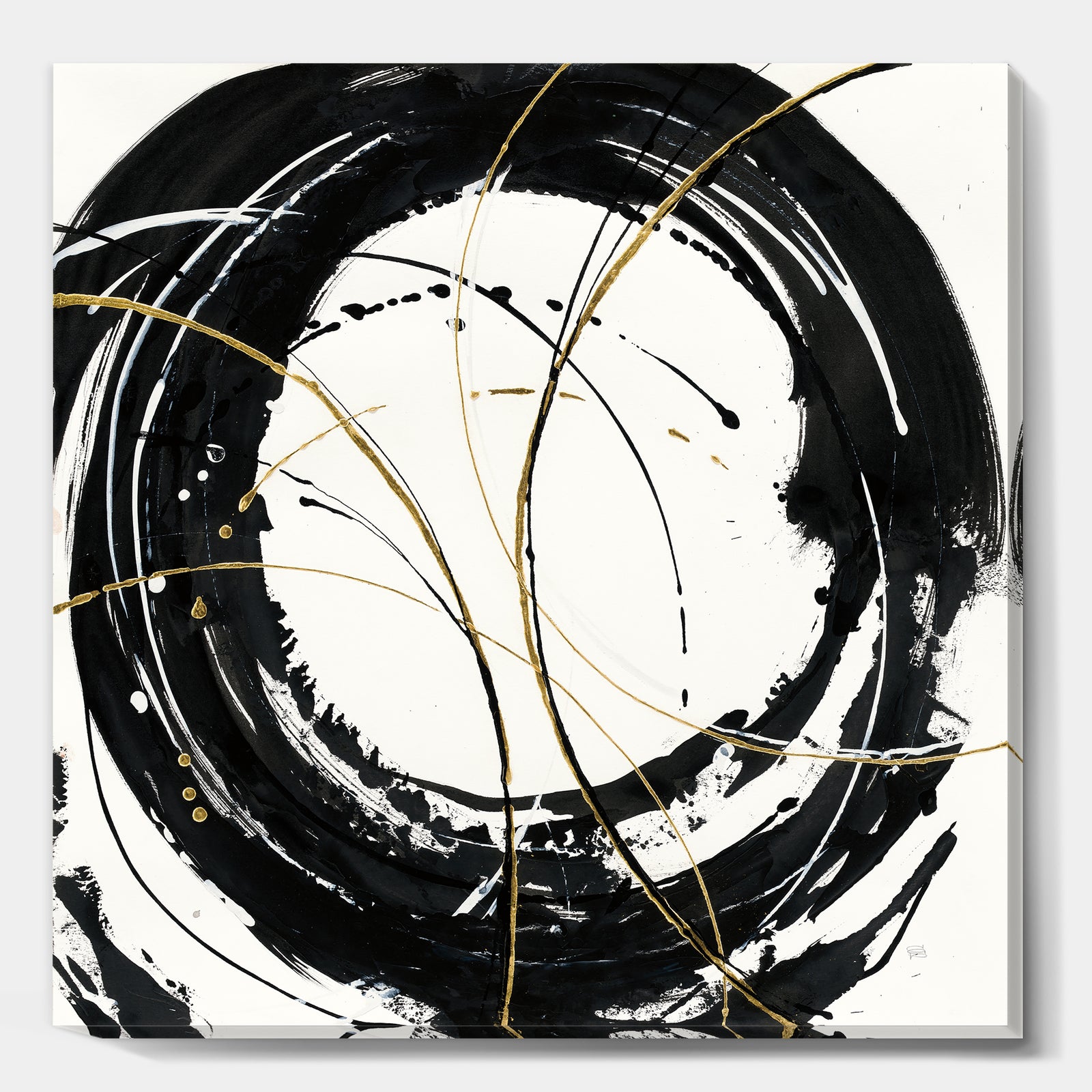 Gold Metallic Circle - Modern Glam Gallery-wrapped Canvas