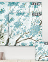 Teal Cherry Blossoms I - Traditional Floral Canvas Artwork