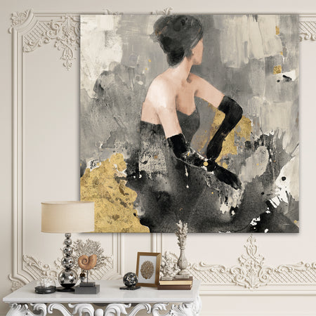 Gold Fashion Dance - Traditional Premium Canvas Wall Art