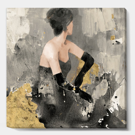 Gold Fashion Dance - Traditional Premium Canvas Wall Art