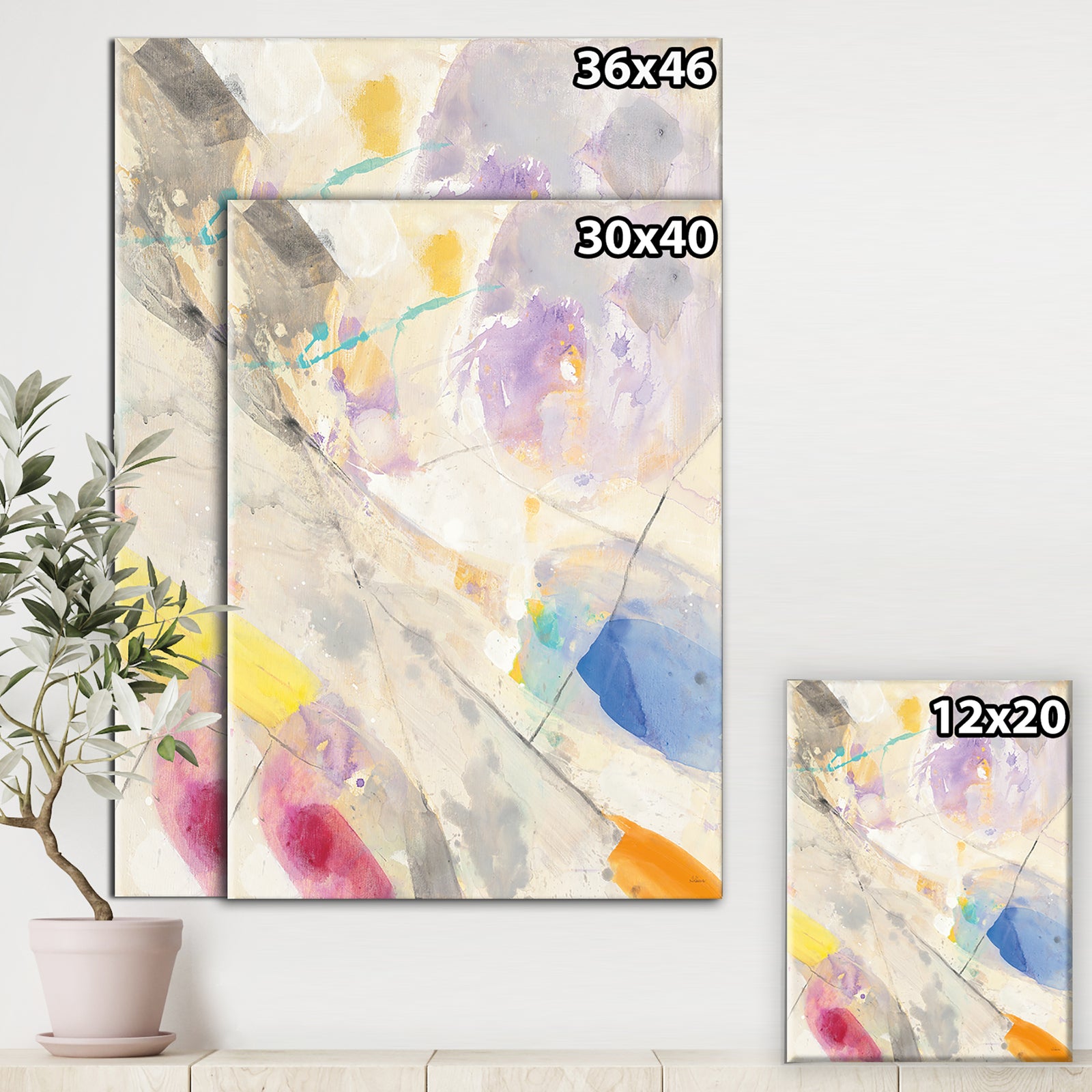 Spring Minimalist Confetti I - Modern & Contemporary Gallery-wrapped Canvas