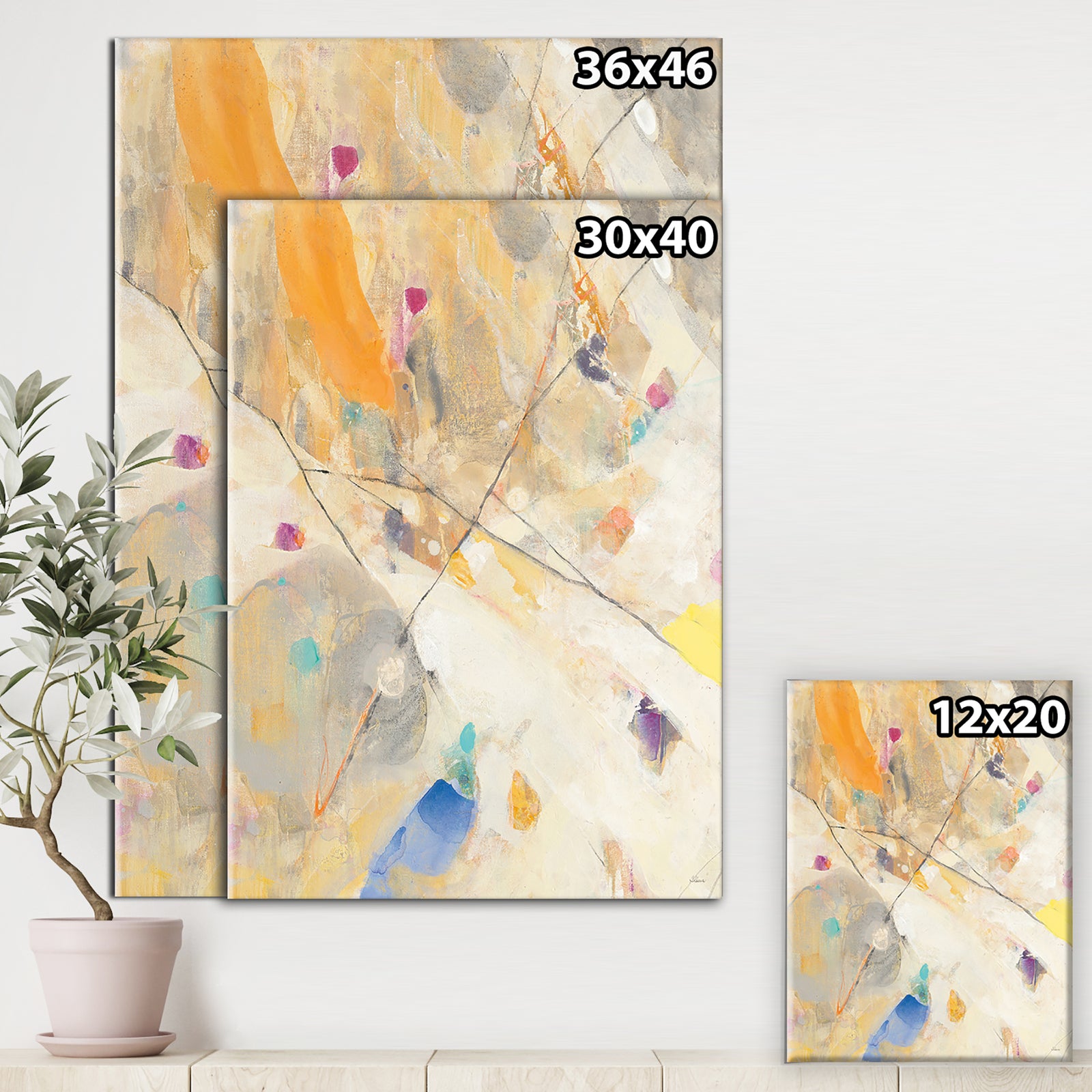 Spring Minimalist Confetti II - Modern & Contemporary Canvas Artwork