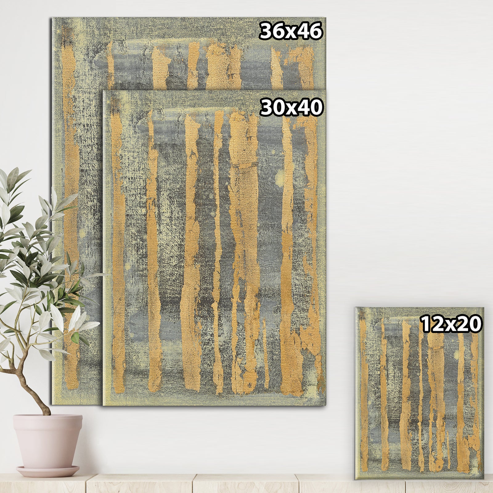 Glam Metallic Form IV - Modern & Transitional Canvas Artwork
