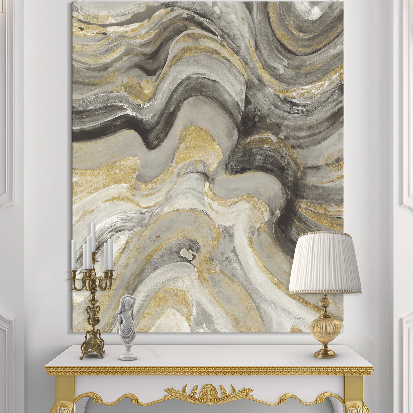 Glam Gold Canion - Modern & Transitional Canvas Art