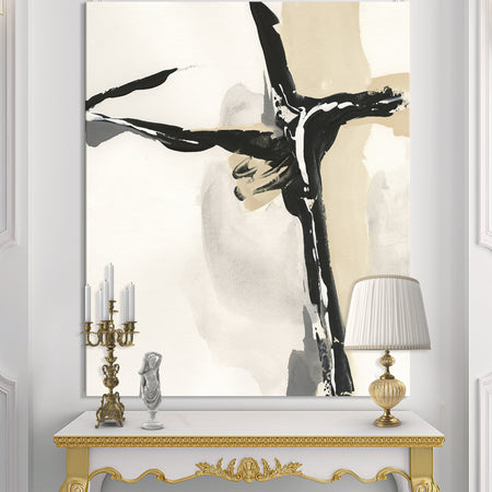 Creamy Tan Form I - Modern Glam Premium Canvas Wall Art