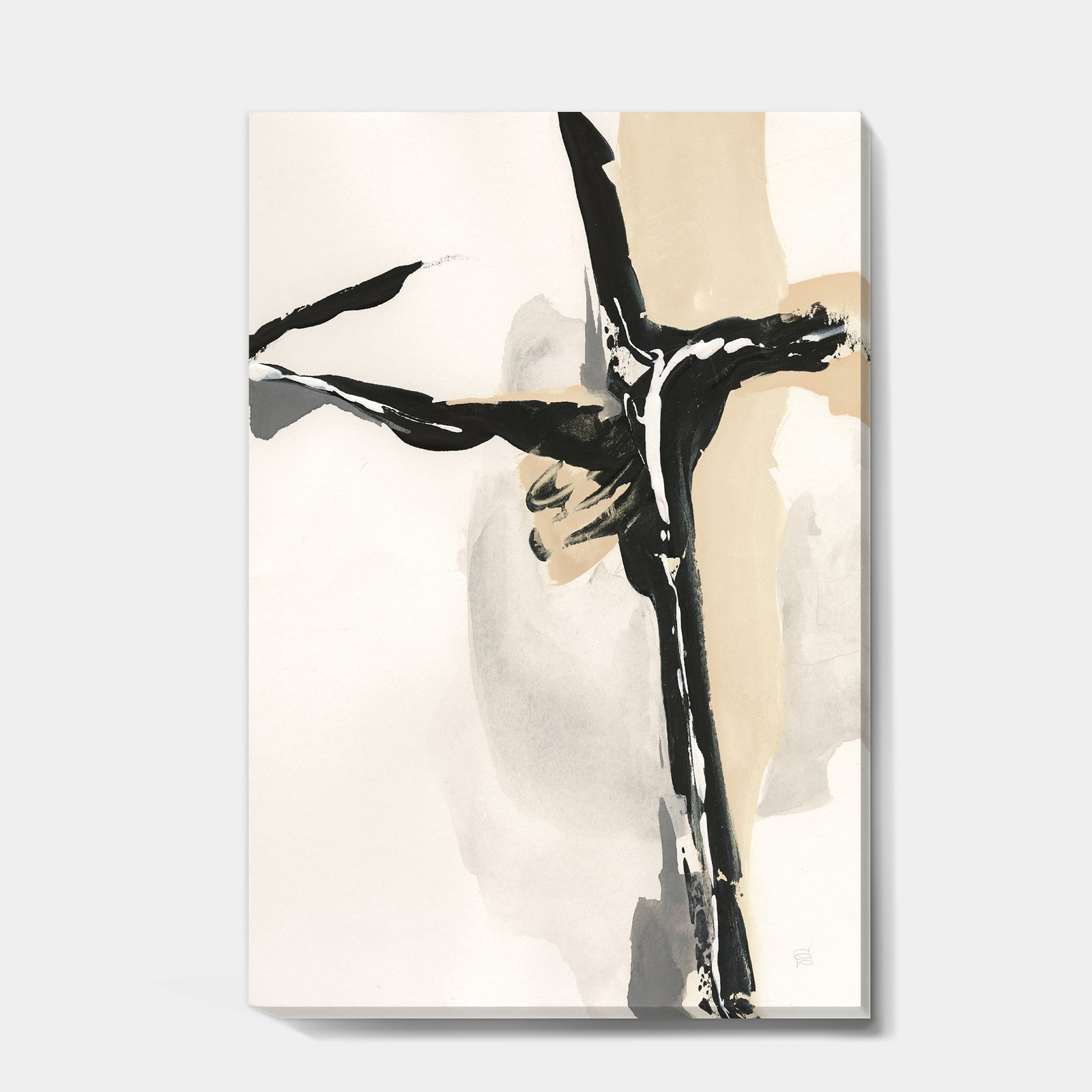 Creamy Tan Form I - Modern Glam Premium Canvas Wall Art