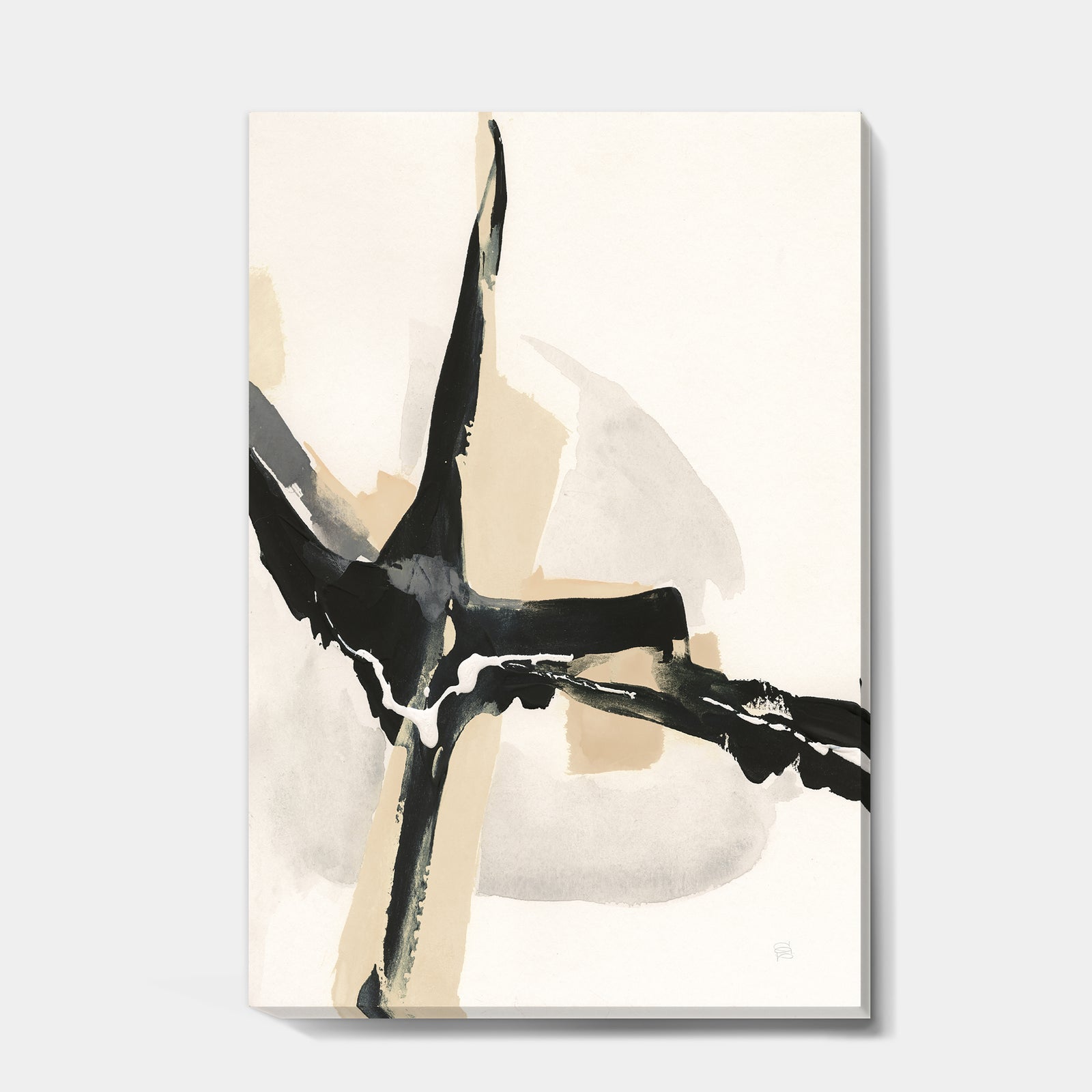 Creamy Tan Form II - Modern Glam Gallery-wrapped Canvas