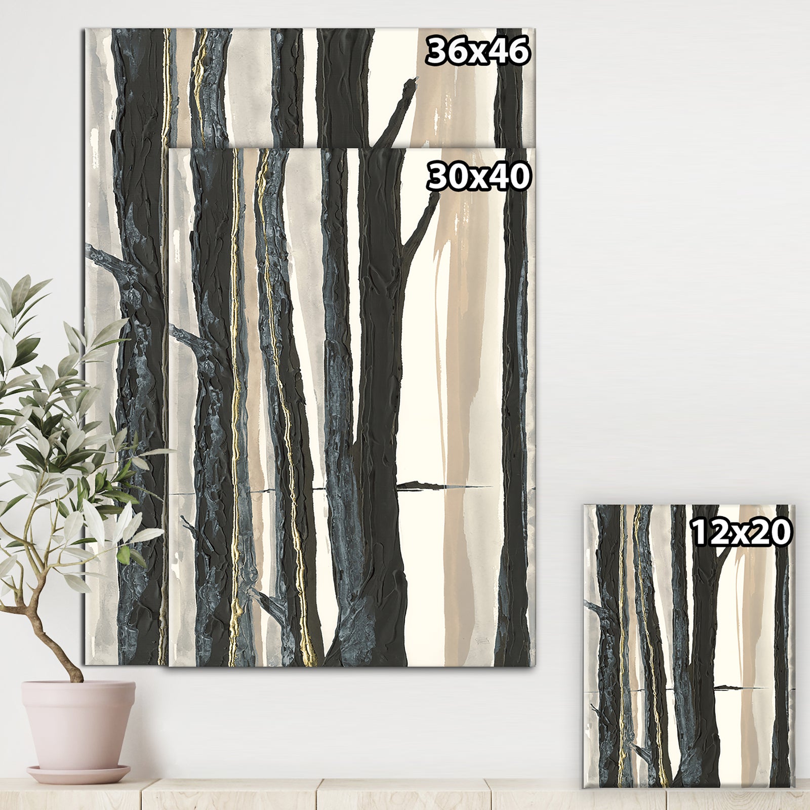 Forest Silhouette II - Modern Farmhouse Premium Canvas Wall Art