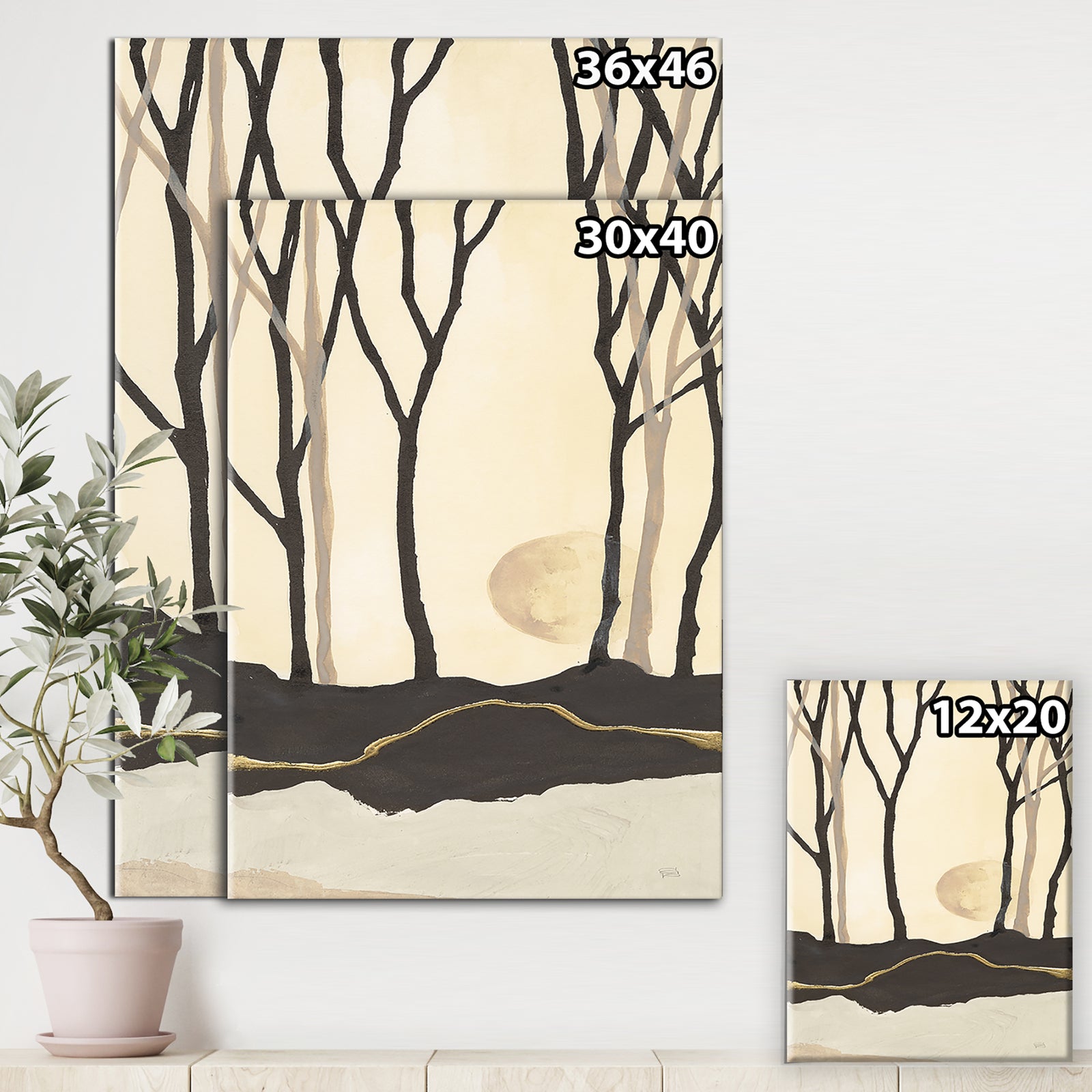 Forest Silhouette III - Modern Farmhouse Gallery-wrapped Canvas