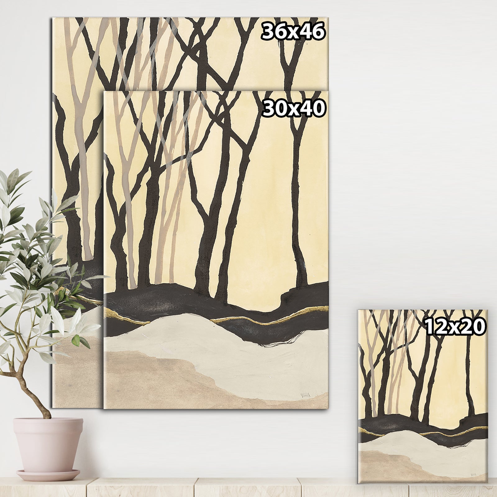 Forest Silhouette IV - Modern Farmhouse Canvas Artwork