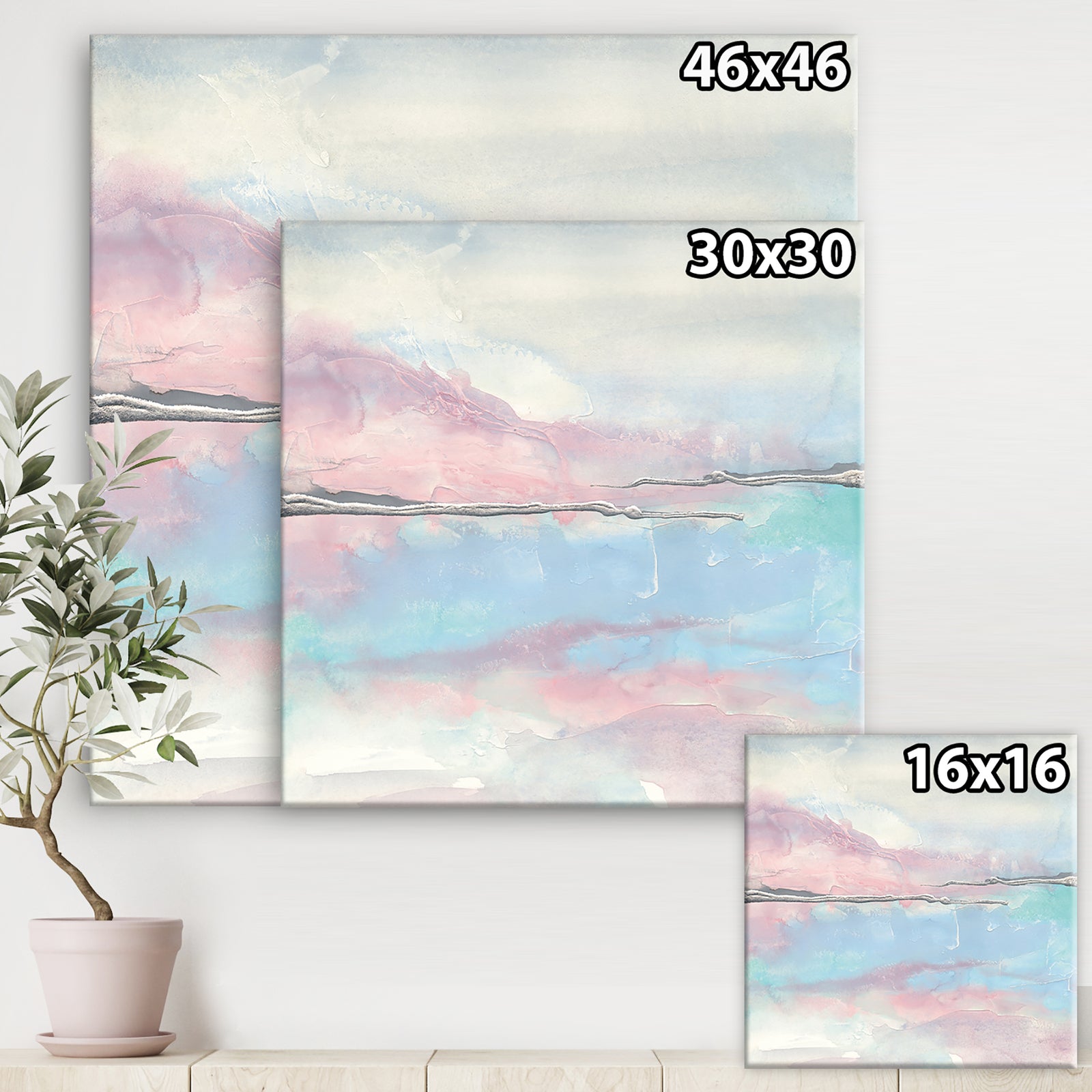 Metallic Shabby Pink I - Shabby Chic Canvas Art