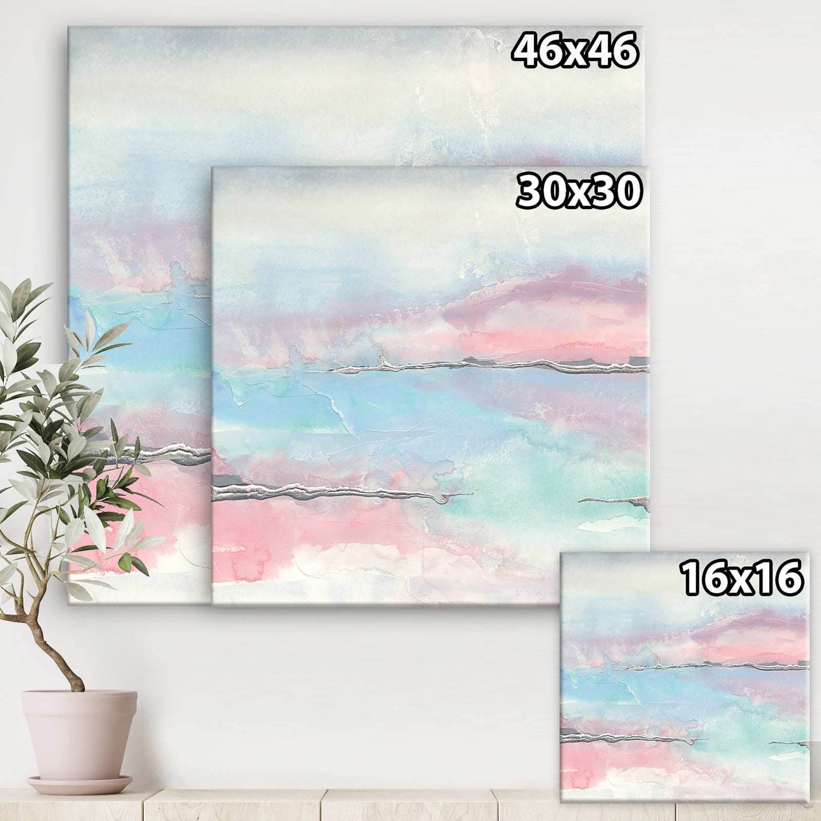 Metallic Shabby Pink II - Shabby Chic Premium Canvas Wall Art