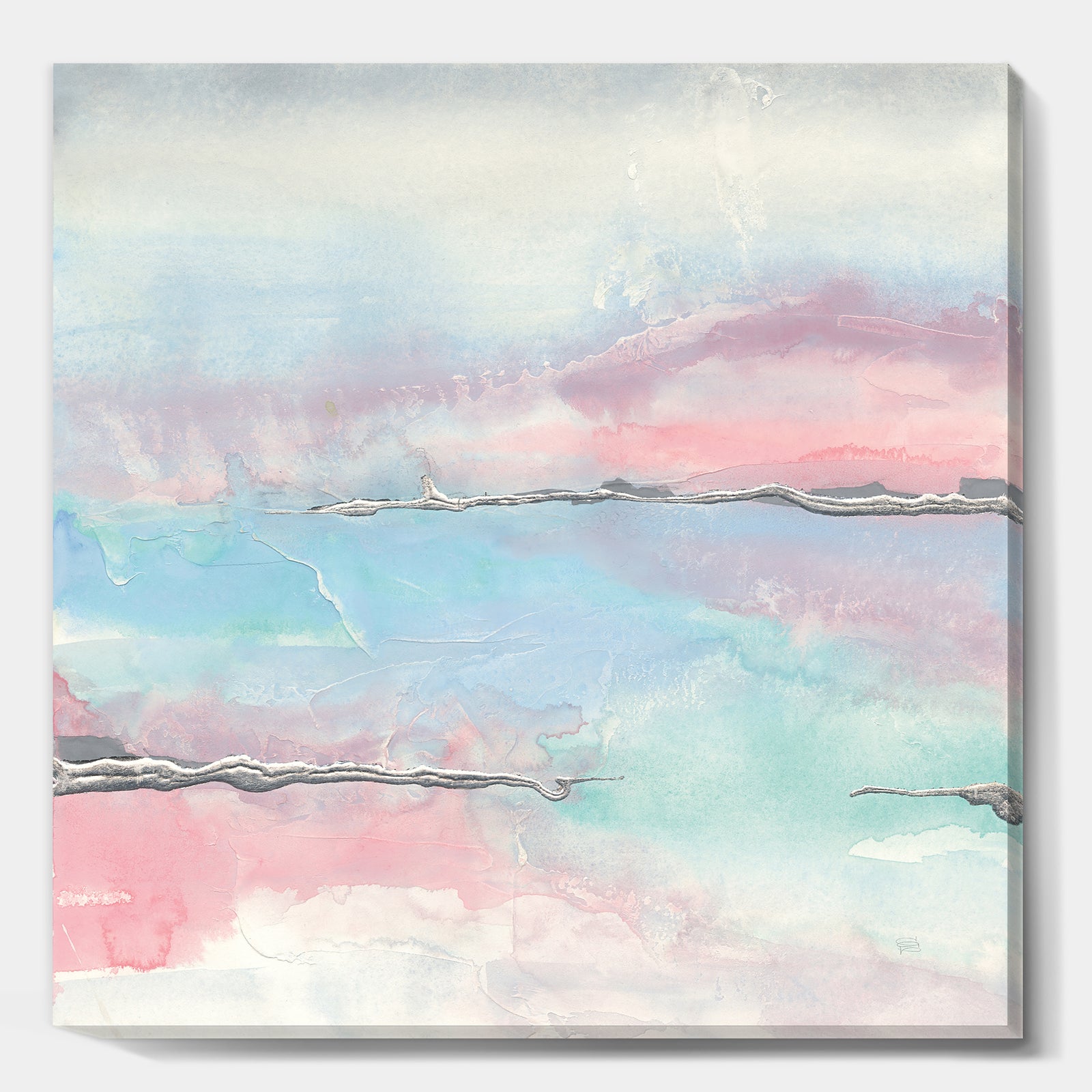 Metallic Shabby Pink II - Shabby Chic Premium Canvas Wall Art