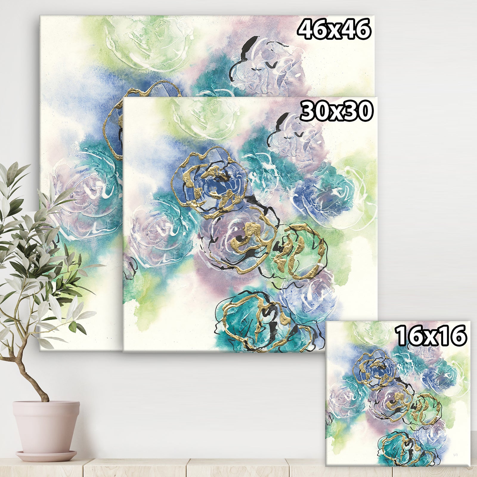Pastel Foral Composition I - Cabin & Lodge Gallery-wrapped Canvas