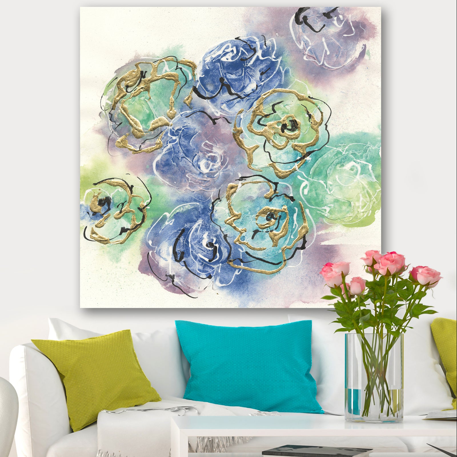 Pastel Foral Composition II - Cabin & Lodge Canvas Artwork