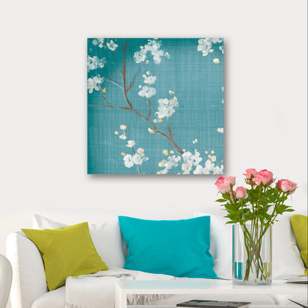 Blue Cherry Blossoms I - Cabin & Lodge Canvas Art
