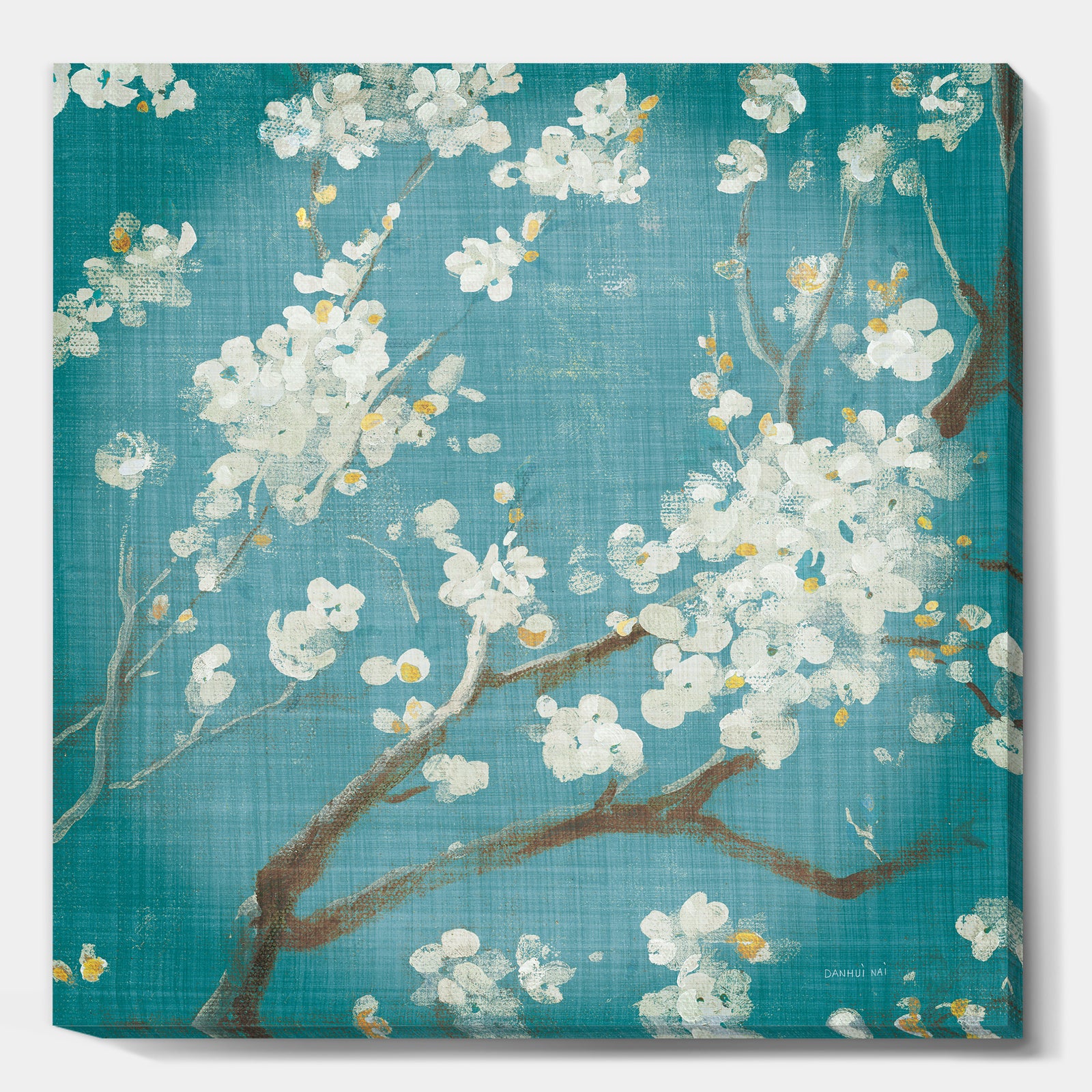 Blue Cherry Blossoms II - Cabin & Lodge Premium Canvas Wall Art